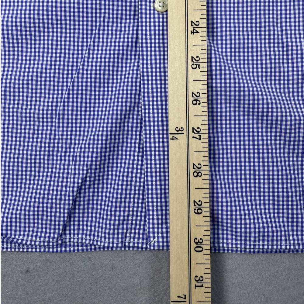 Ralph Lauren Button Down Mens 15.5 32/33 Blue Gingham Easy Care Cotton Shirt - Picture 7 of 9